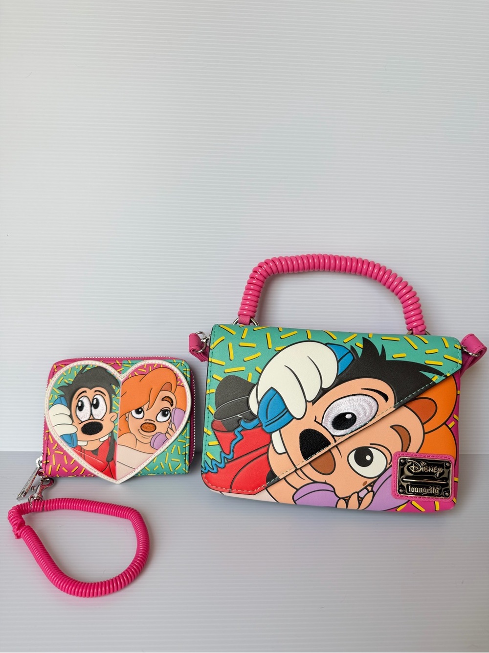 Loungefly Disney A Goofy Movie Max Roxanne Split Crossbody Bag Wallet Set 90s